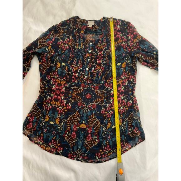 Converse Sheer Floral Long Sleeve Blouse M Cottagecore Dopamine Coquette Girl - Picture 6 of 9